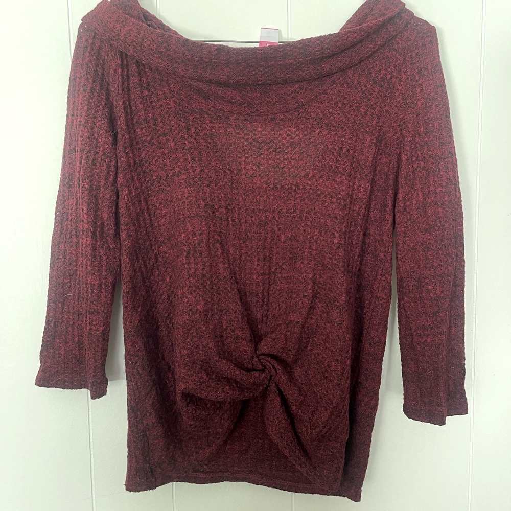 Red sweater blouse